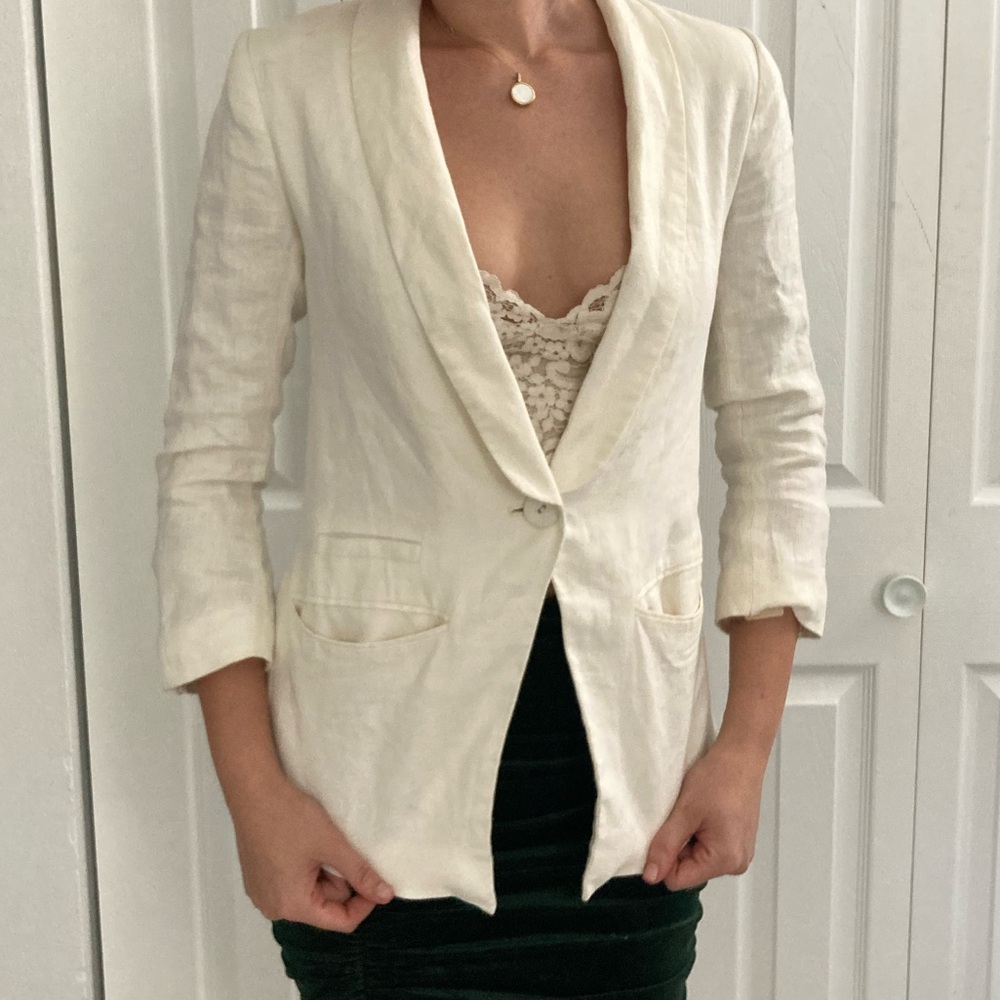 H&M Cream Linen Blazer